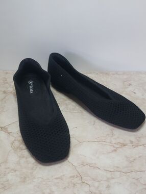Vivaia Black Knit Ballet Flats - Lightweight Women's Shoes 39.5